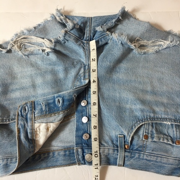 Levi’s Premium 501 High Rise Button Fly Denim Cutoff Jean Shorts - Picture 11 of 16